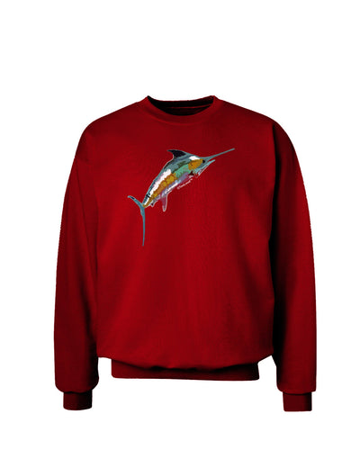 Colorful Vector Swordfish Adult Dark Sweatshirt-Sweatshirts-TooLoud-Deep-Red-Small-Davson Sales