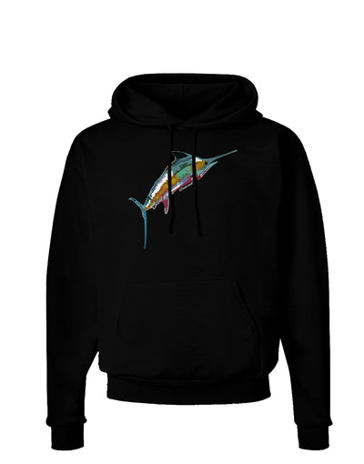 Colorful Vector Swordfish Dark Hoodie Sweatshirt-Hoodie-TooLoud-Black-Small-Davson Sales