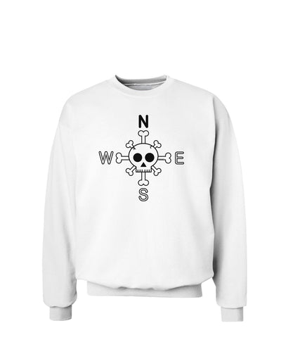 Compass Rose - Skull and Crossbones Sweatshirt-Sweatshirts-TooLoud-White-Small-Davson Sales