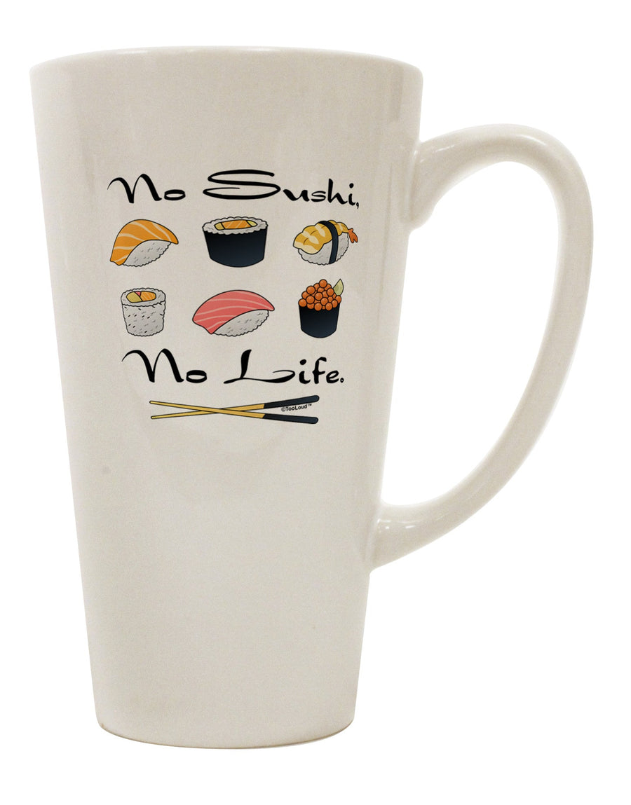 Conical Latte Coffee Mug - A Must-Have for Sushi Lovers TooLoud-Conical Latte Mug-TooLoud-White-Davson Sales