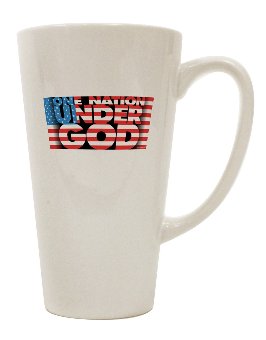 Conical Latte Coffee Mug - A Patriotic Tribute to One Nation Under God - TooLoud-Conical Latte Mug-TooLoud-White-Davson Sales