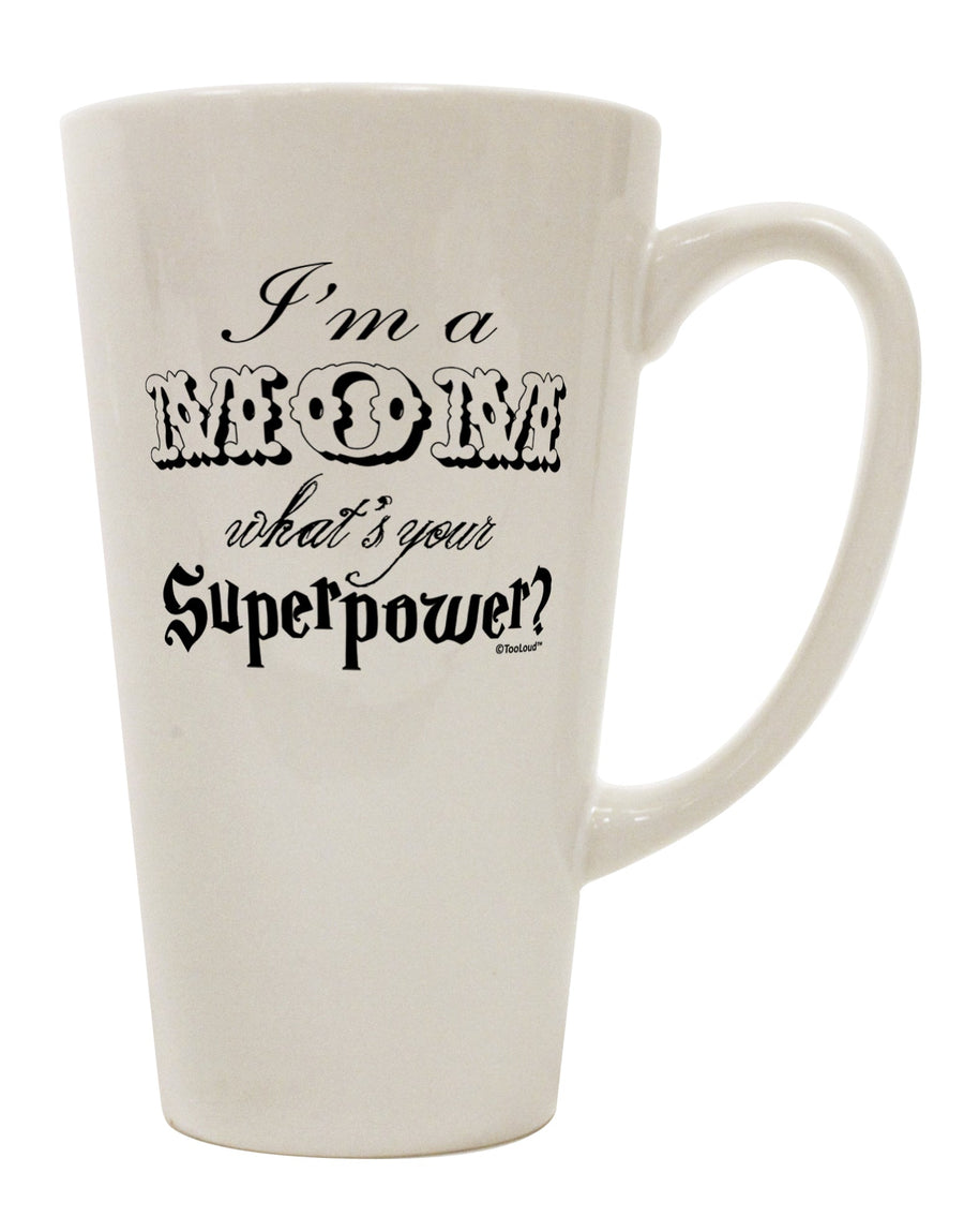 Conical Latte Coffee Mug - Celebrating the Superpower of Motherhood by TooLoud-Conical Latte Mug-TooLoud-White-Davson Sales