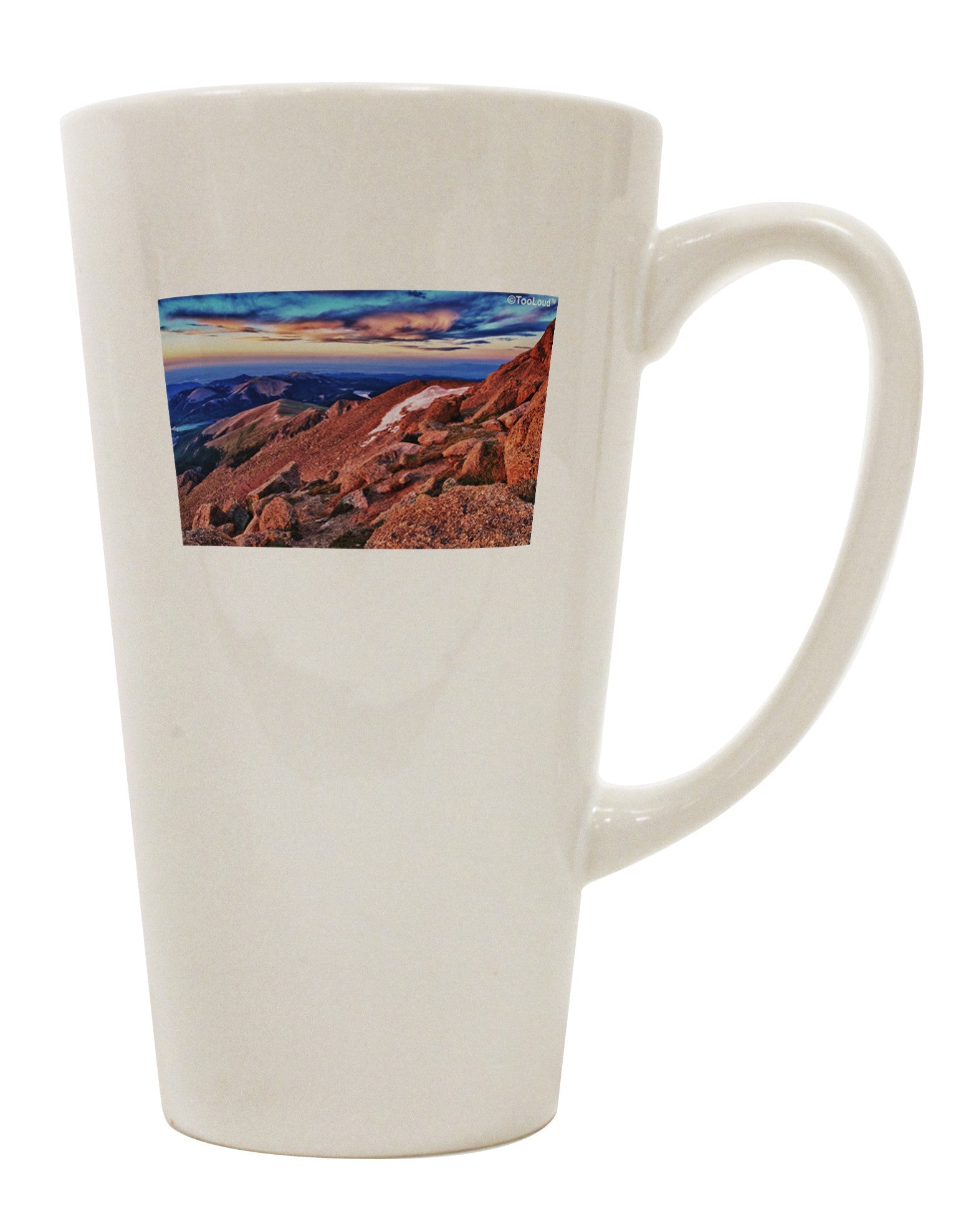 Conical Latte Coffee Mug - Embrace the Majestic Colorado Mountain Sunset-Conical Latte Mug-TooLoud-White-Davson Sales