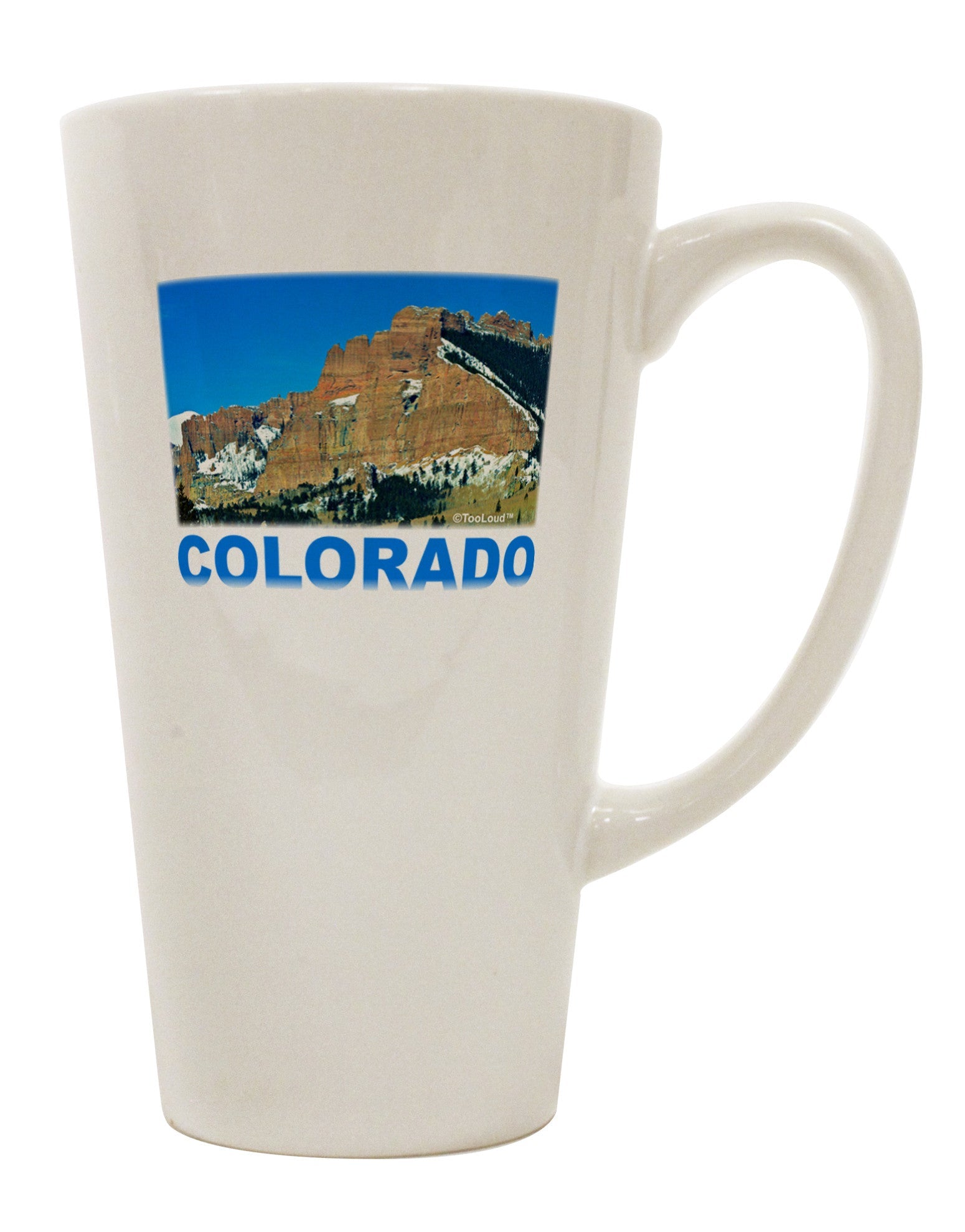 Conical Latte Coffee Mug - Embrace the Majestic Colorado Snowy Mountains-Conical Latte Mug-TooLoud-White-Davson Sales