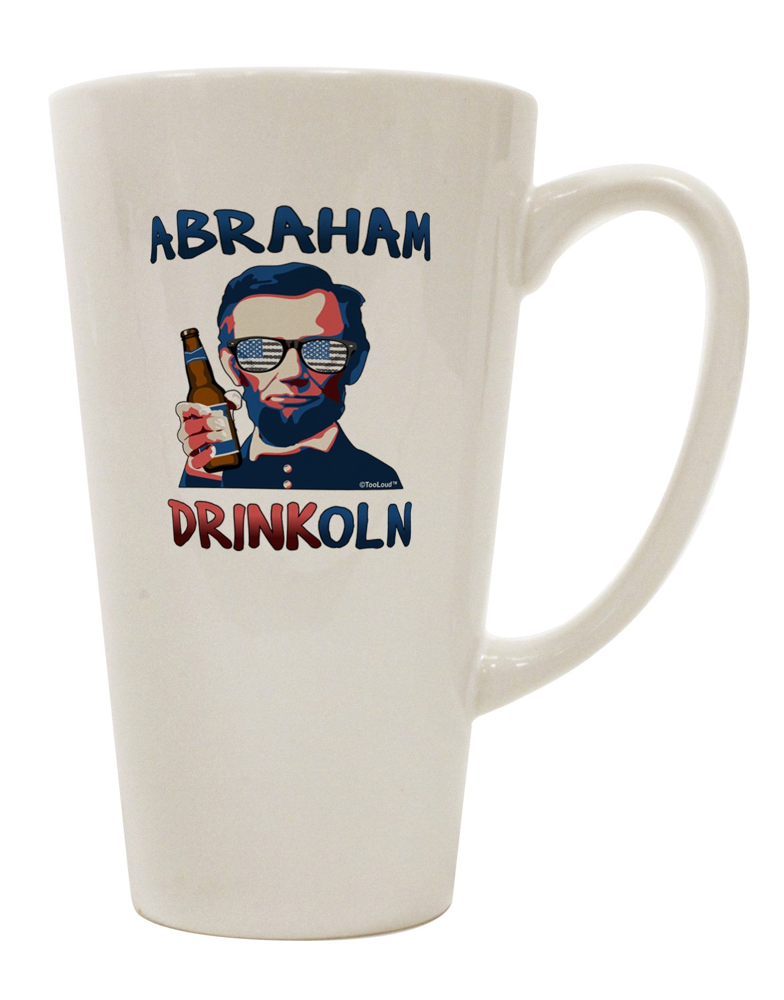 Conical Latte Coffee Mug - Expertly Crafted by Abraham Drinkoln-Conical Latte Mug-TooLoud-White-Davson Sales