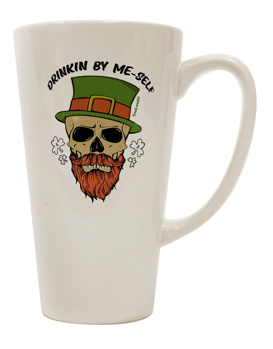TooLoud Drinking By Me-Self 16 Ounce Conical Latte Coffee Mug