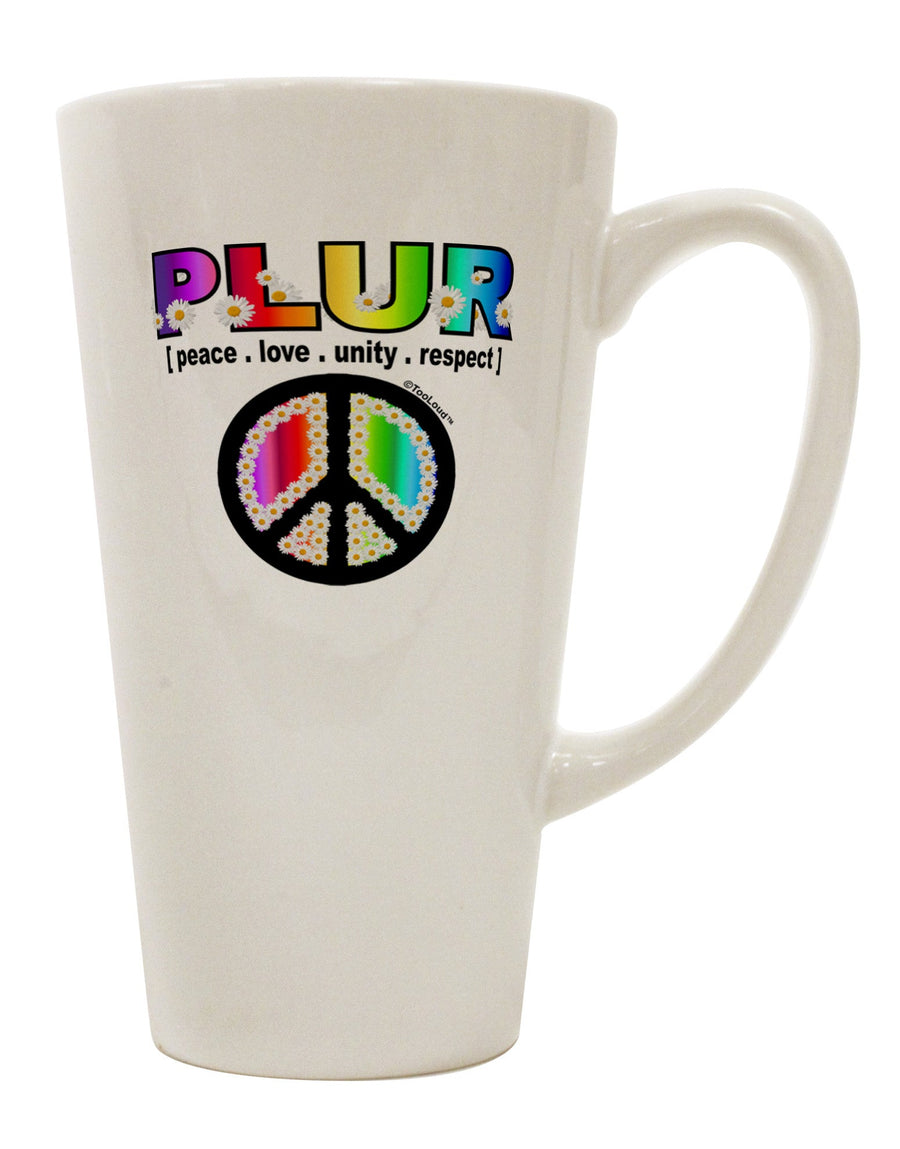 Conical Latte Coffee Mug - Expertly Crafted for a Vibrant PLUR Rainbow Experience - TooLoud-Conical Latte Mug-TooLoud-White-Davson Sales