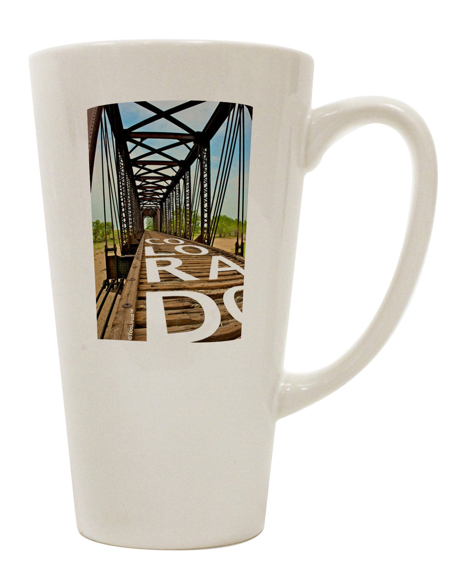 Conical Latte Coffee Mug - Expertly Crafted for Colorado Bridge Enthusiasts-Conical Latte Mug-TooLoud-White-Davson Sales