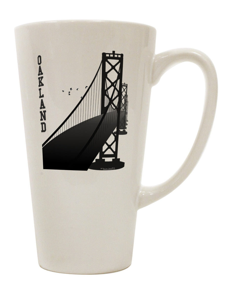 Conical Latte Coffee Mug - Expertly Crafted for Oakland's Textured Bay Bridge Views - TooLoud-Conical Latte Mug-TooLoud-White-Davson Sales