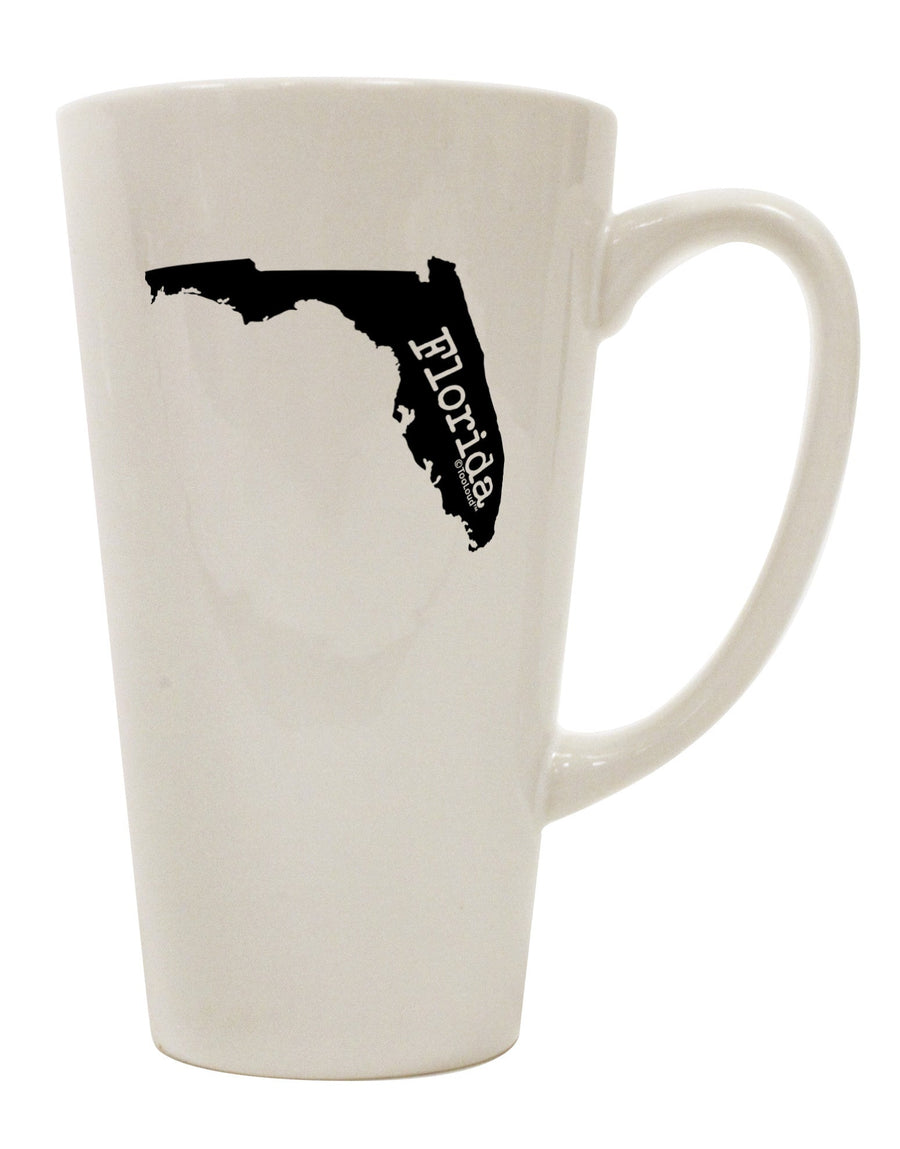 Conical Latte Coffee Mug - Expertly Crafted in the Shape of Florida, United States - TooLoud-Conical Latte Mug-TooLoud-White-Davson Sales