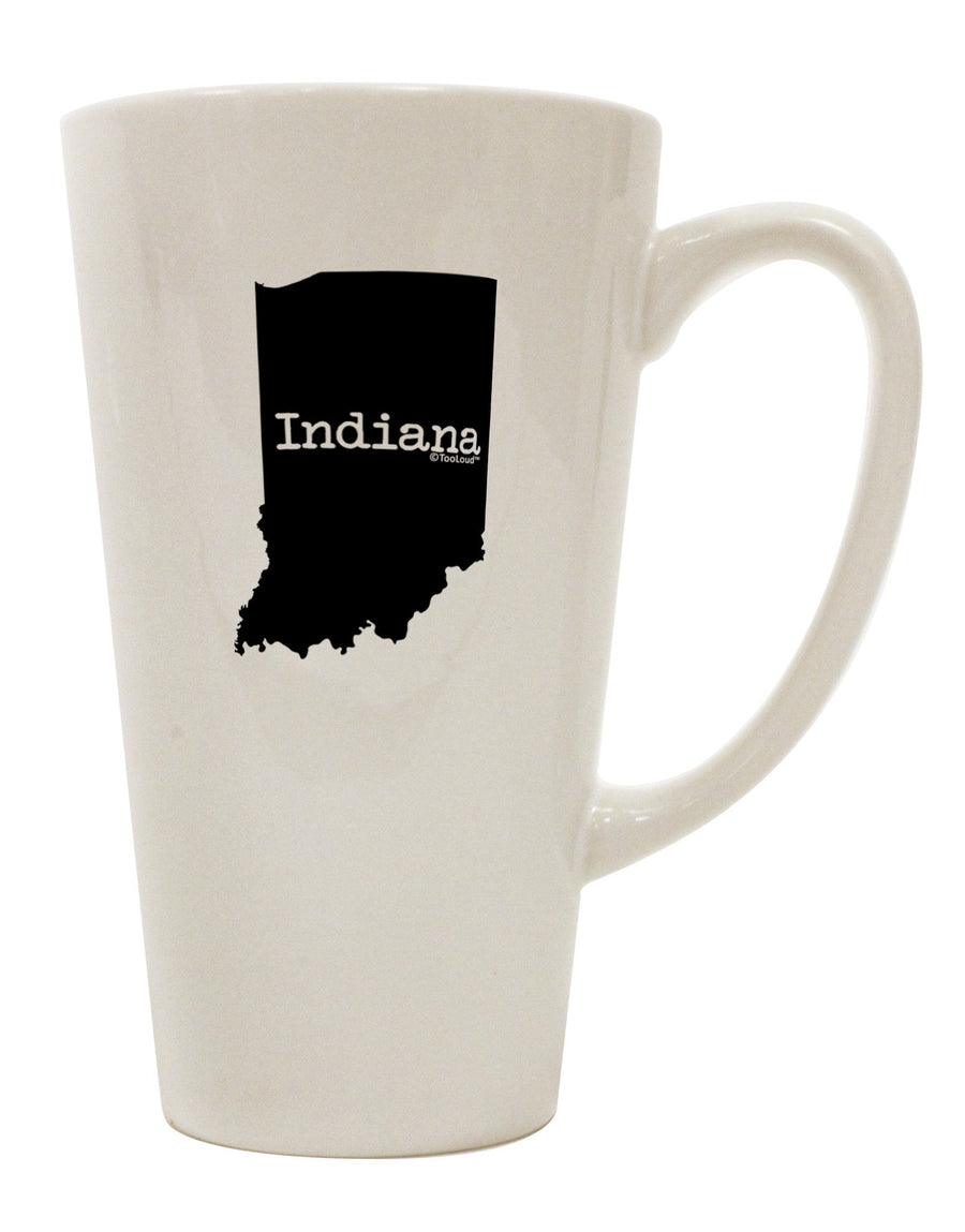 Conical Latte Coffee Mug - Expertly Crafted in the Shape of Indiana, United States - TooLoud-Conical Latte Mug-TooLoud-White-Davson Sales