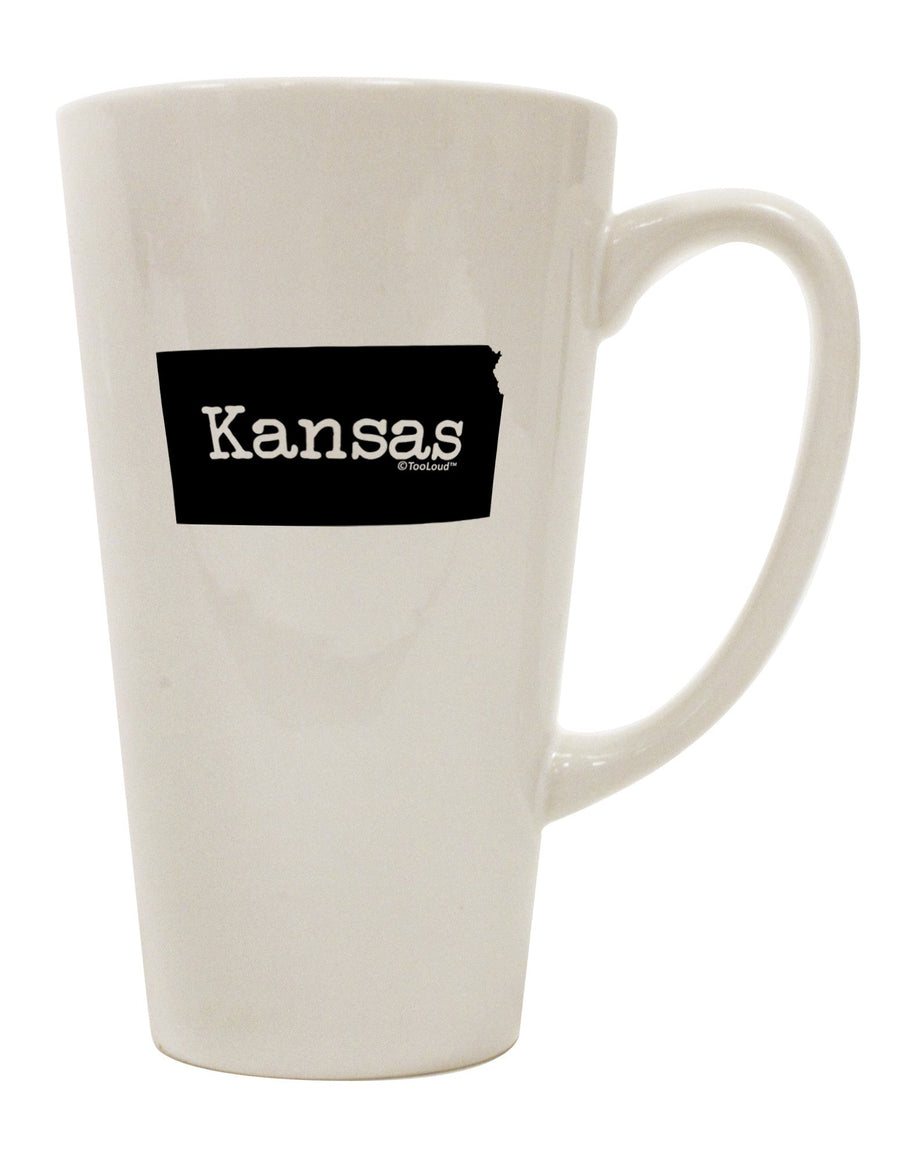 Conical Latte Coffee Mug - Expertly Crafted in the Shape of Kansas, United States - TooLoud-Conical Latte Mug-TooLoud-White-Davson Sales