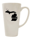 Conical Latte Coffee Mug - Expertly Crafted in the Shape of Michigan, United States - TooLoud-Conical Latte Mug-TooLoud-White-Davson Sales