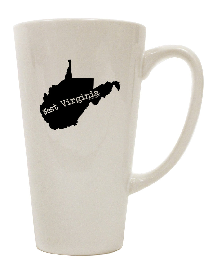 Conical Latte Coffee Mug - Expertly Crafted in the Shape of West Virginia, United States - TooLoud-Conical Latte Mug-TooLoud-White-Davson Sales