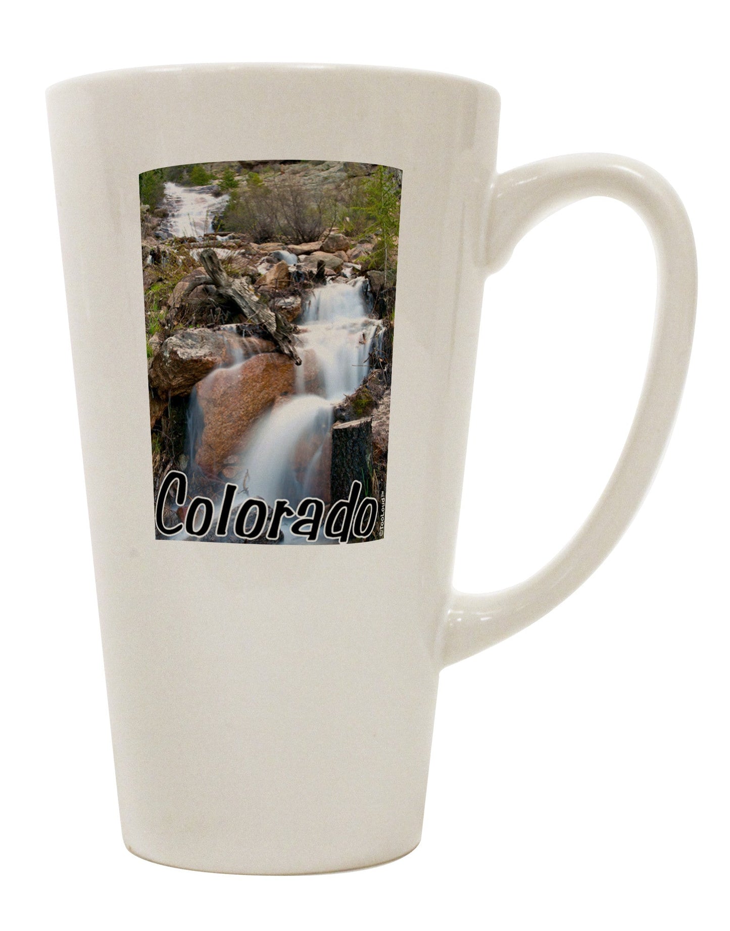Conical Latte Coffee Mug featuring Captivating Colorado Waterfall Scene - TooLoud-Conical Latte Mug-TooLoud-White-Davson Sales