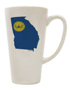 Conical Latte Coffee Mug featuring the Atlanta Georgia Flag - Expertly Crafted Drinkware TooLoud-Conical Latte Mug-TooLoud-White-Davson Sales