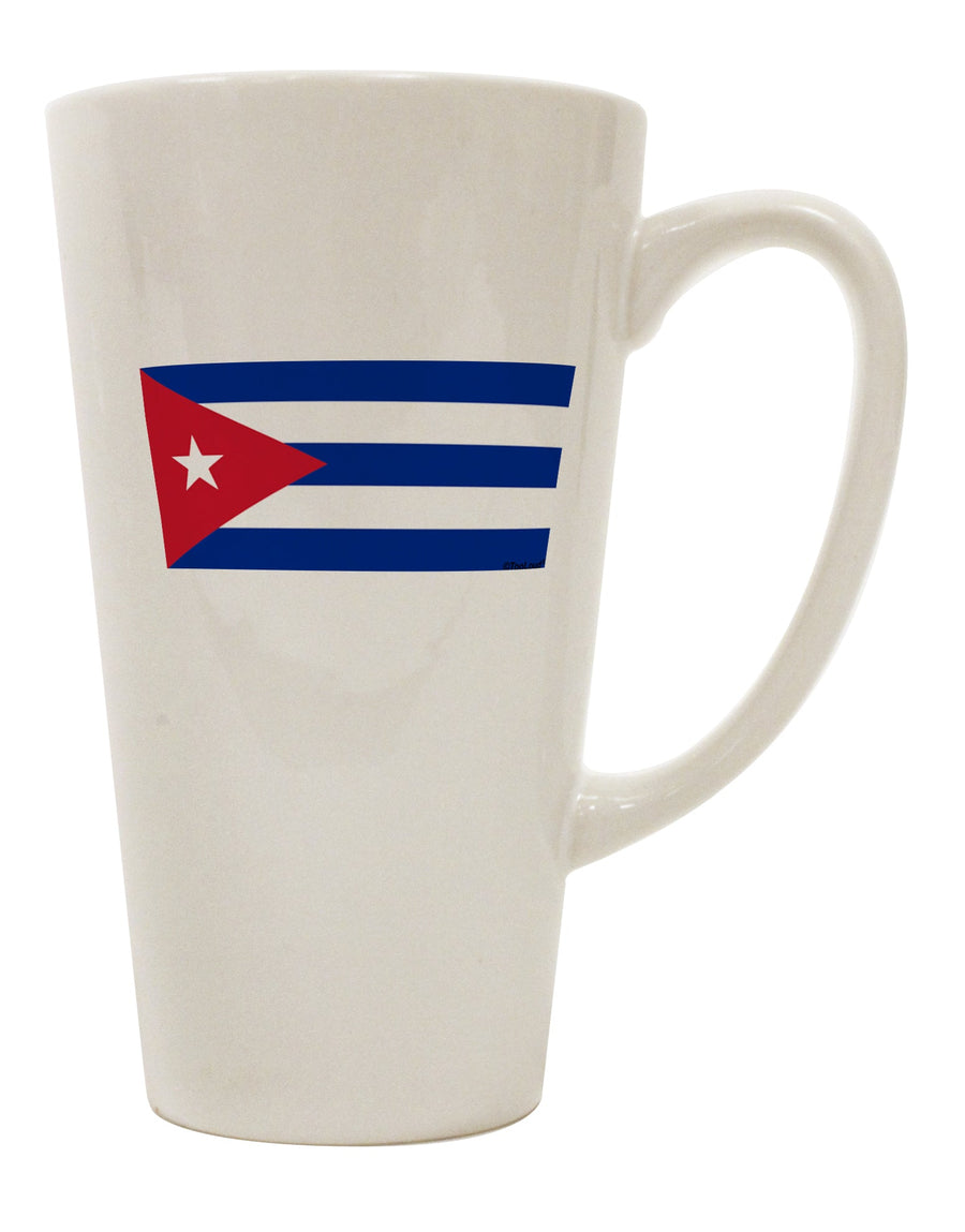 Conical Latte Coffee Mug featuring the Iconic Cuba Flag - Expertly Crafted by TooLoud-Conical Latte Mug-TooLoud-White-Davson Sales