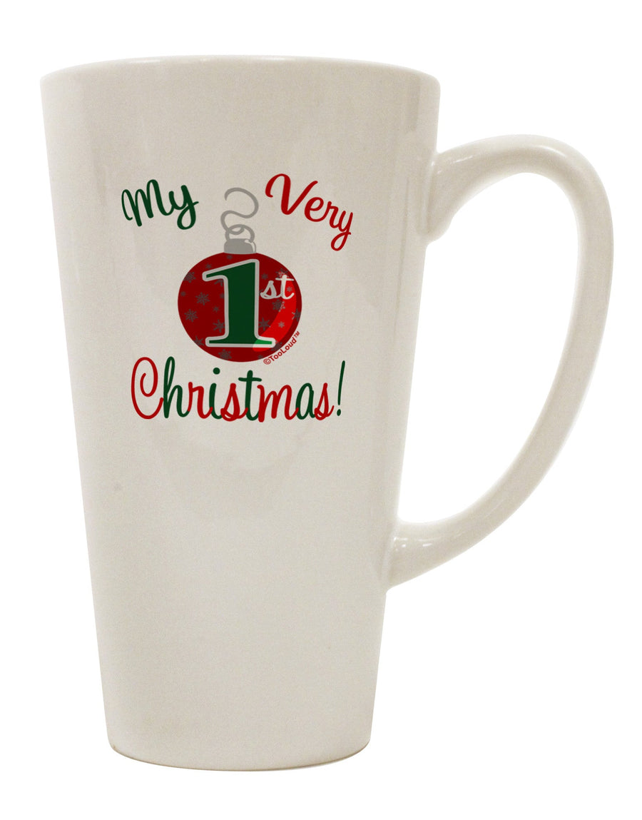 Conical Latte Coffee Mug for Celebrating Your First Christmas - TooLoud-Conical Latte Mug-TooLoud-White-Davson Sales