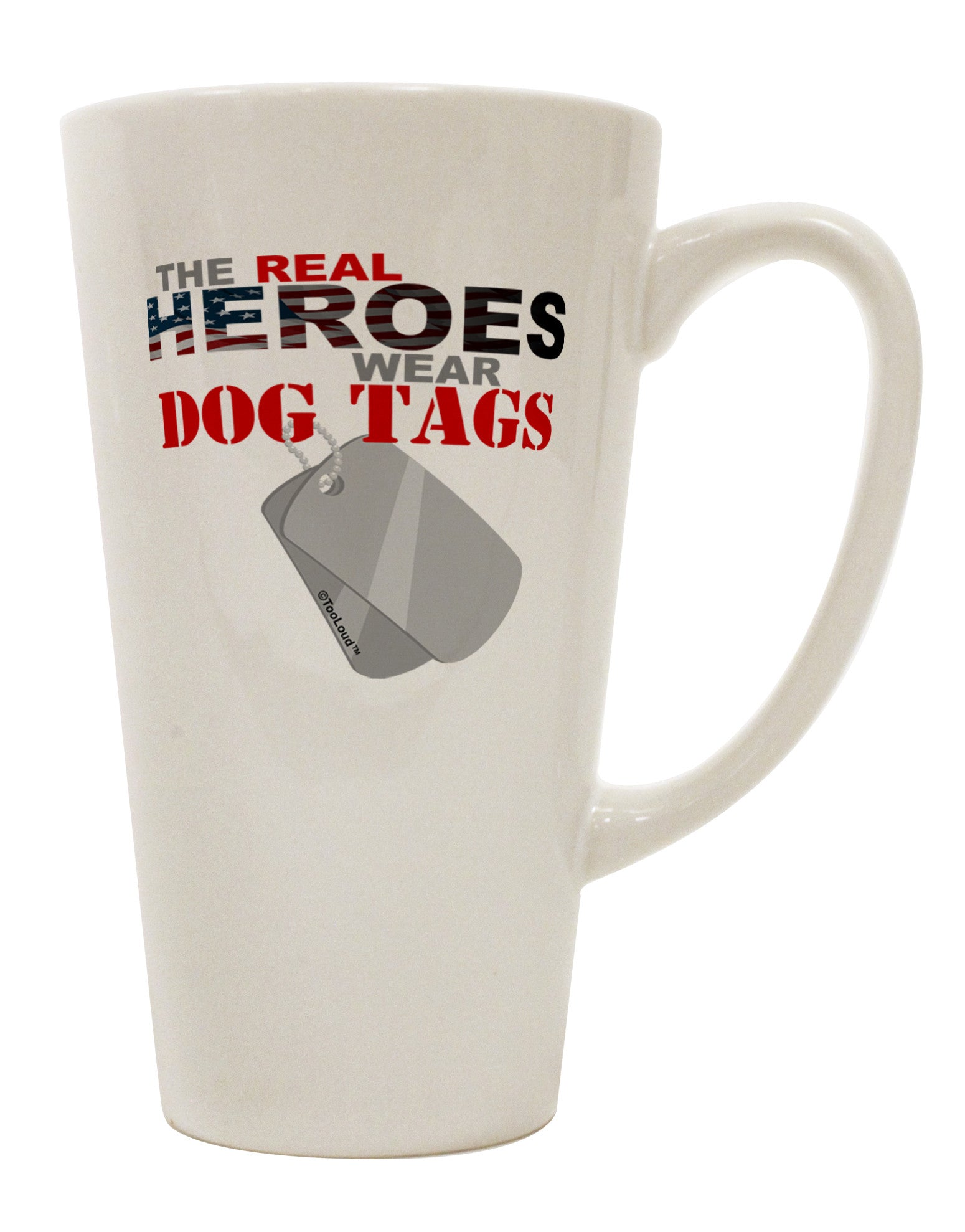 Conical Latte Coffee Mug for Heroes Dog Tags - TooLoud-Conical Latte Mug-TooLoud-White-Davson Sales