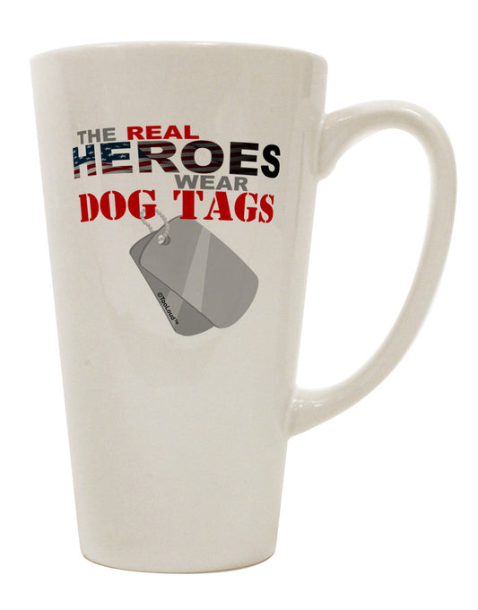 Conical Latte Coffee Mug for Heroes Dog Tags - TooLoud-Conical Latte Mug-TooLoud-White-Davson Sales