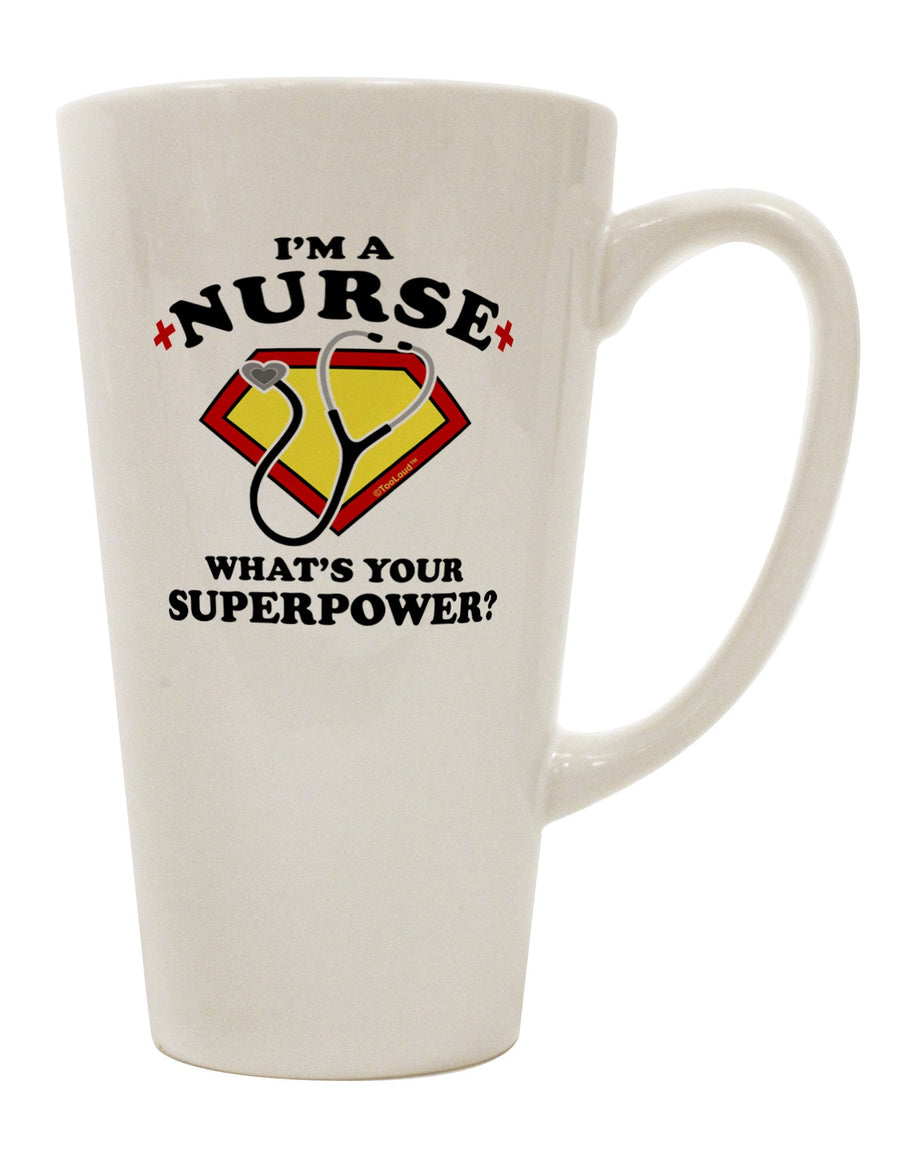 Conical Latte Coffee Mug for Nurses - Unleash Your Superpower! - TooLoud-Conical Latte Mug-TooLoud-White-Davson Sales