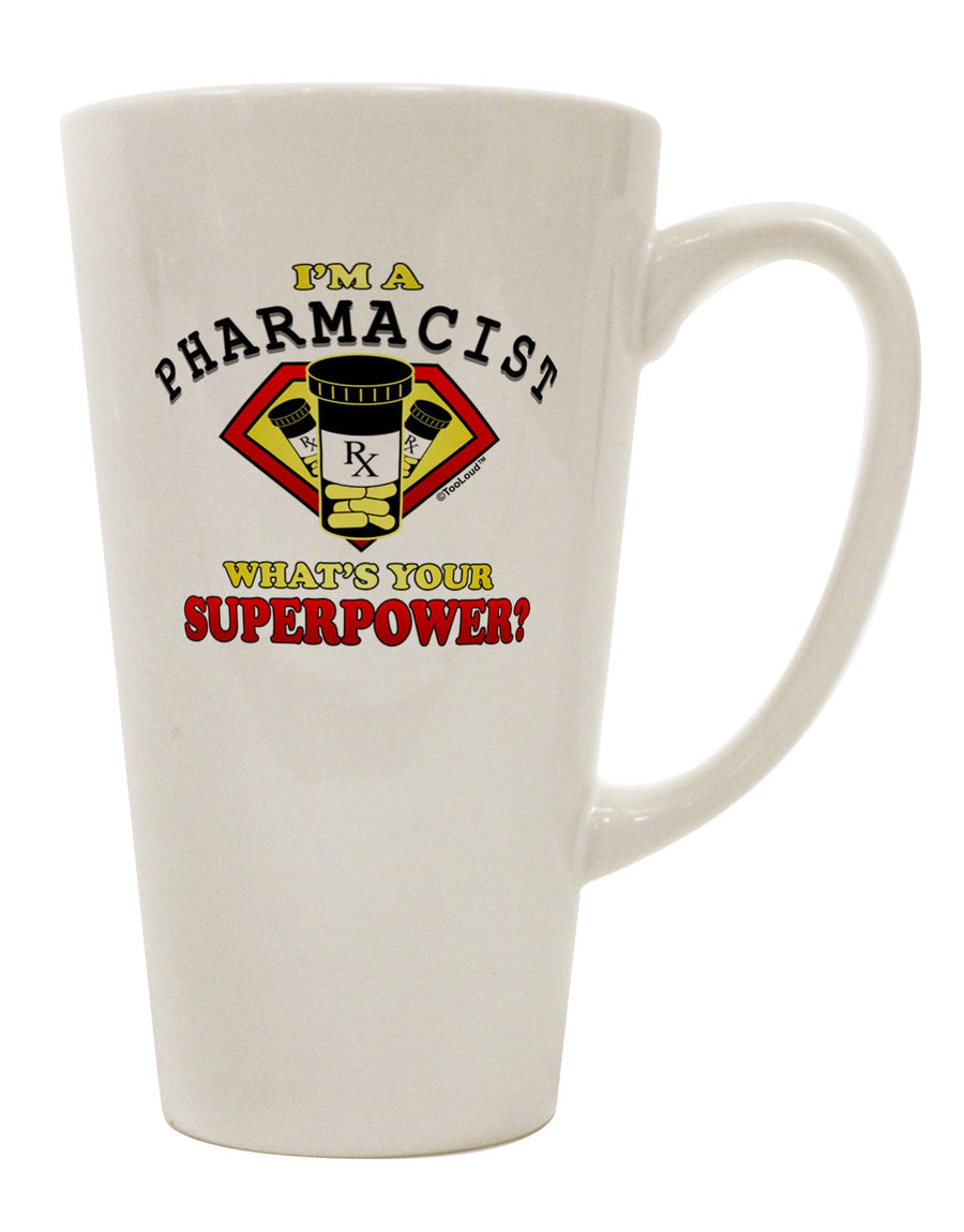 Conical Latte Coffee Mug for Pharmacists - Enhance Your Superpower! - TooLoud-Conical Latte Mug-TooLoud-White-Davson Sales