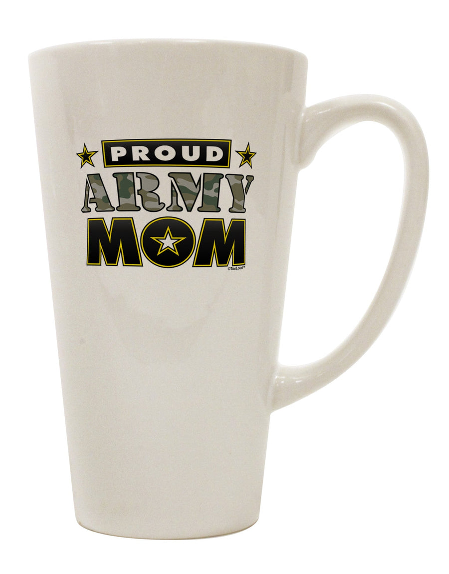 Conical Latte Coffee Mug for Proud Army Moms - TooLoud-Conical Latte Mug-TooLoud-White-Davson Sales