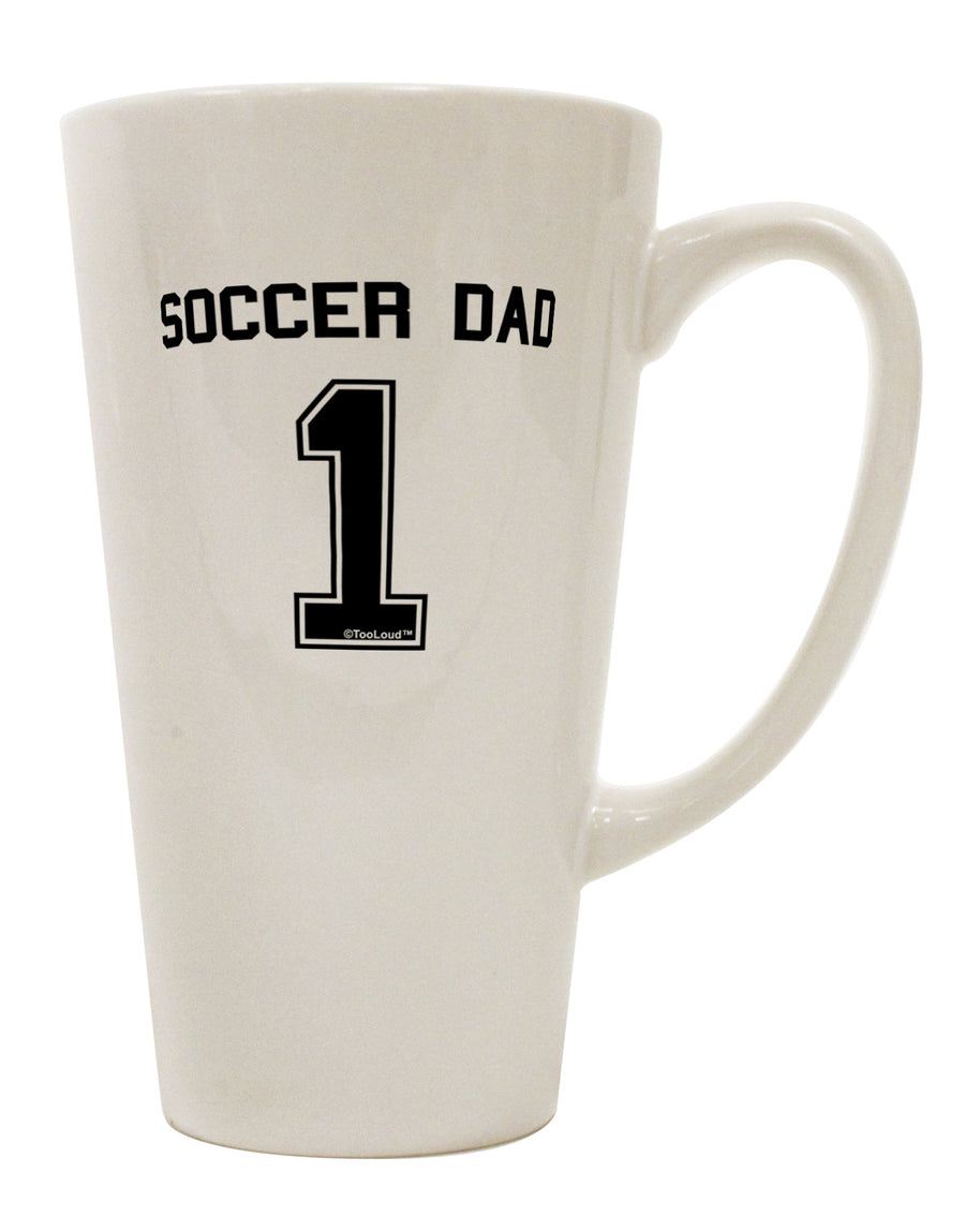 Conical Latte Coffee Mug for Soccer Dads - Expertly Crafted by TooLoud-Conical Latte Mug-TooLoud-White-Davson Sales