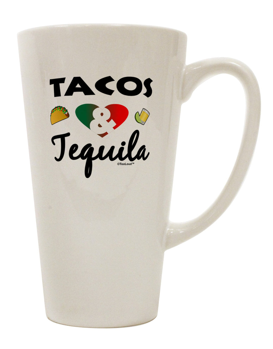 Conical Latte Coffee Mug for Tacos & Tequila - TooLoud-Conical Latte Mug-TooLoud-White-Davson Sales