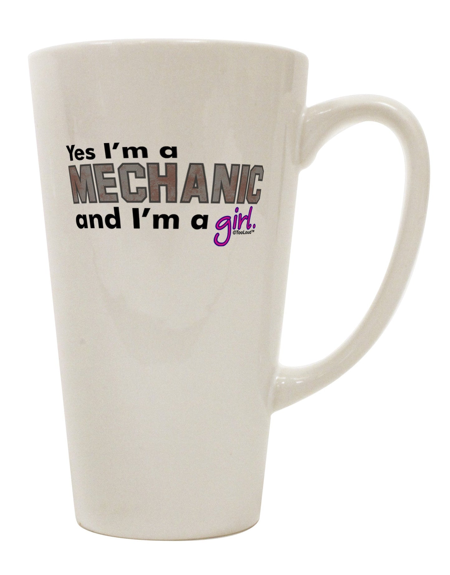Conical Latte Coffee Mug for the Mechanic Girl - TooLoud-Conical Latte Mug-TooLoud-White-Davson Sales
