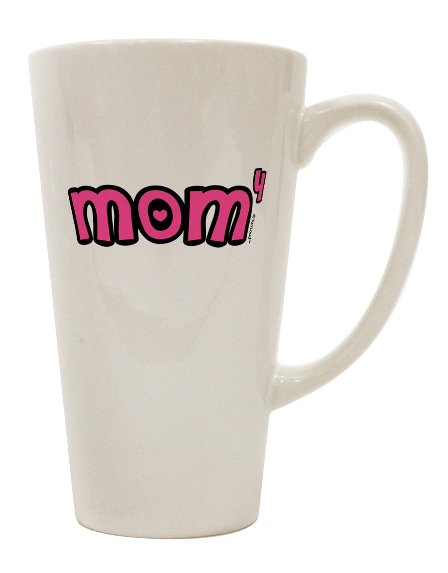 Conical Latte Coffee Mug for the Proud Mom of Four - Exquisite Design by TooLoud-Conical Latte Mug-TooLoud-White-Davson Sales