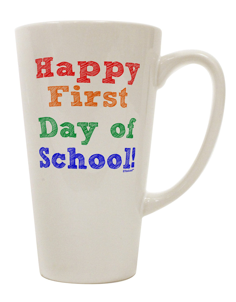 Conical Latte Coffee Mug - Perfect for Celebrating the First Day of School TooLoud-Conical Latte Mug-TooLoud-White-Davson Sales