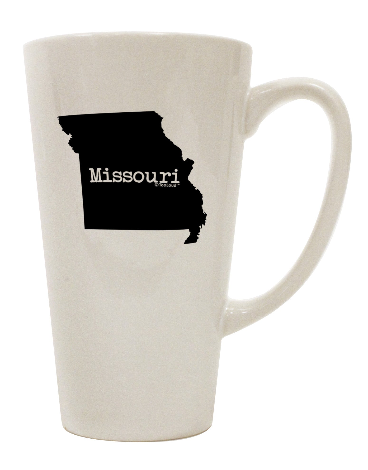 Conical Latte Coffee Mug - Showcasing the Iconic Shape of Missouri, United States - TooLoud-Conical Latte Mug-TooLoud-White-Davson Sales