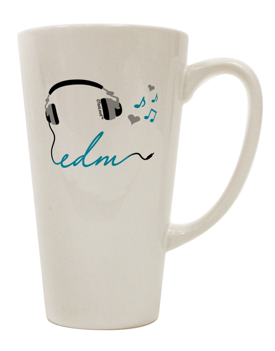 Conical Latte Coffee Mug - The Perfect EDM Cord Blue Drinkware TooLoud-Conical Latte Mug-TooLoud-White-Davson Sales