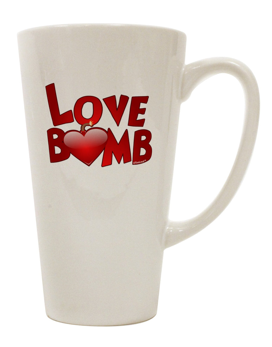 Conical Latte Coffee Mug - The Perfect Love Bomb Text Drinkware TooLoud-Conical Latte Mug-TooLoud-White-Davson Sales