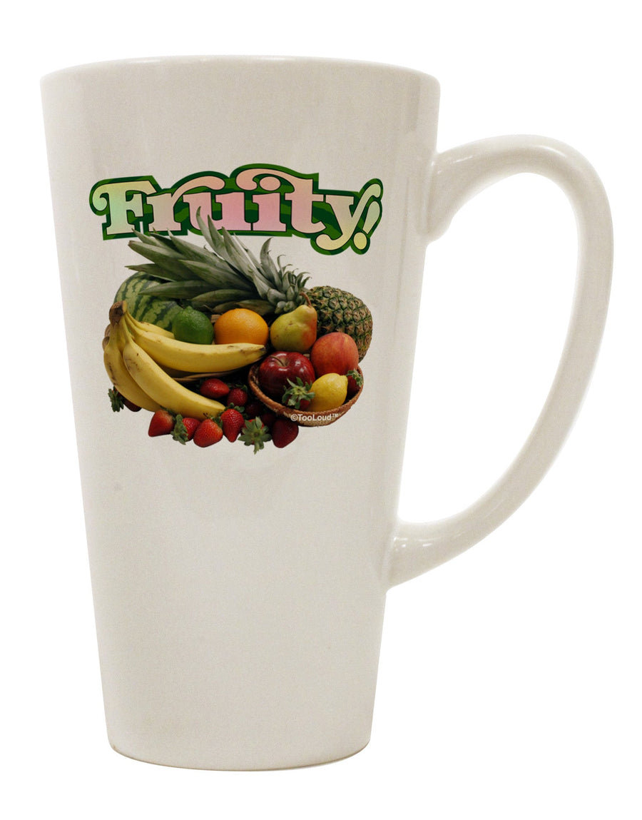 Conical Latte Coffee Mug - The Perfect Vessel for Your Fruity Fruit Basket-Conical Latte Mug-TooLoud-White-Davson Sales