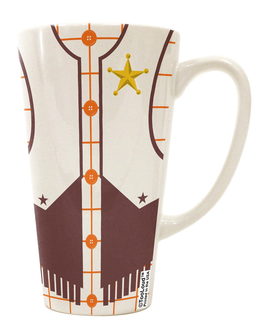 Conical Latte Coffee Mug with Cowboy White AOP Design - Perfect for Coffee Enthusiasts! - TooLoud-Conical Latte Mug-TooLoud-White-Davson Sales