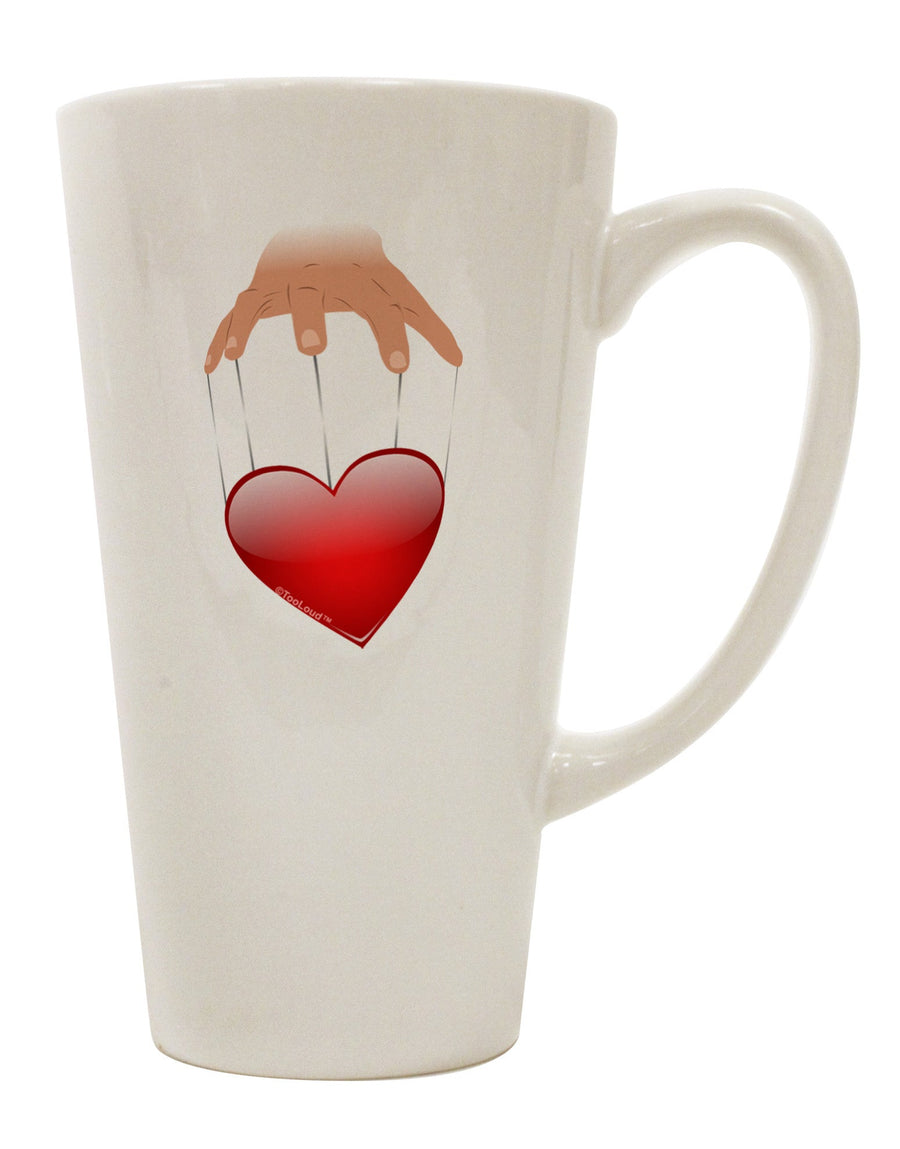 Conical Latte Coffee Mug with Heart on Puppet Strings Design - TooLoud-Conical Latte Mug-TooLoud-White-Davson Sales