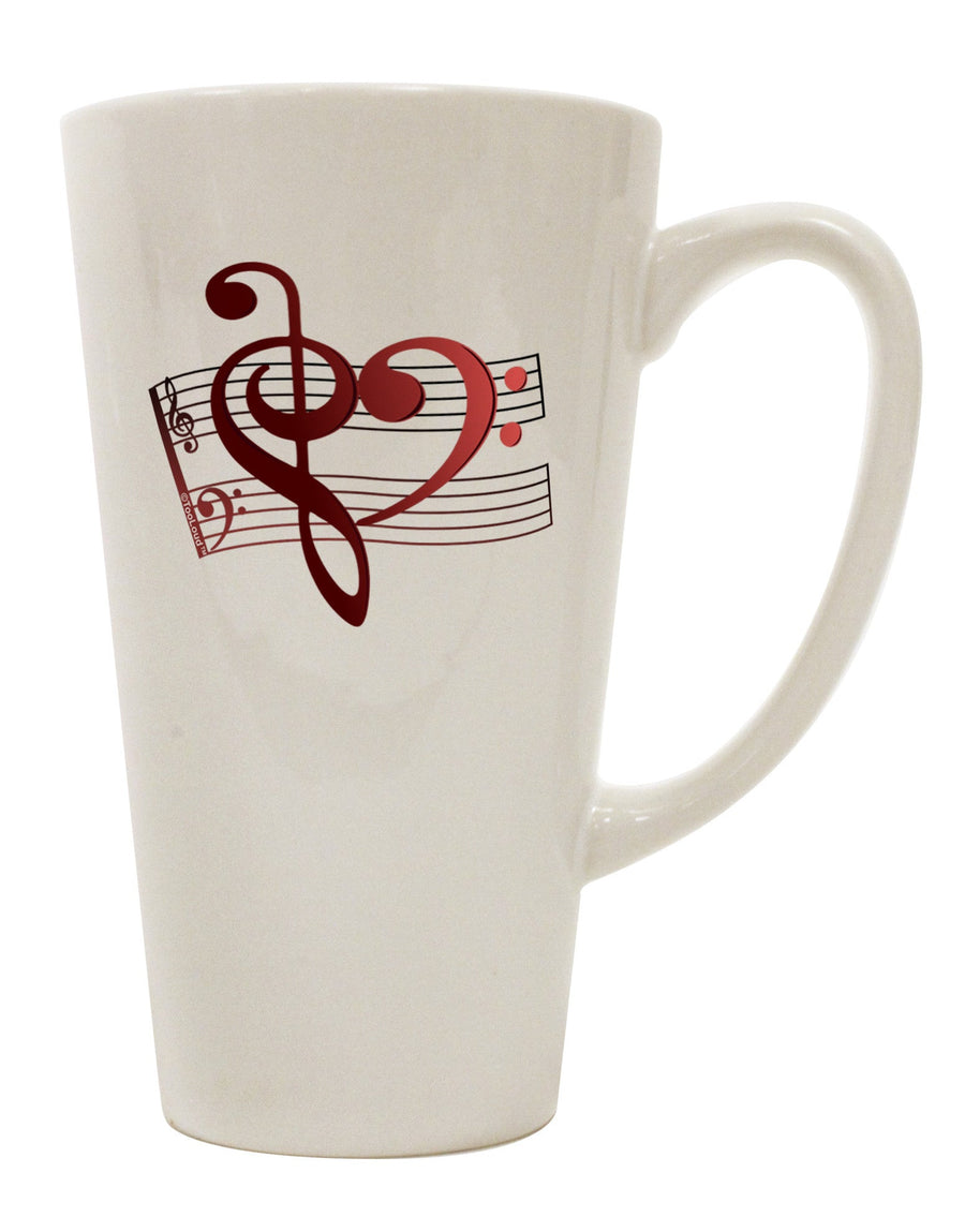 Conical Latte Coffee Mug with Heart Sheet Music Design - TooLoud-Conical Latte Mug-TooLoud-White-Davson Sales