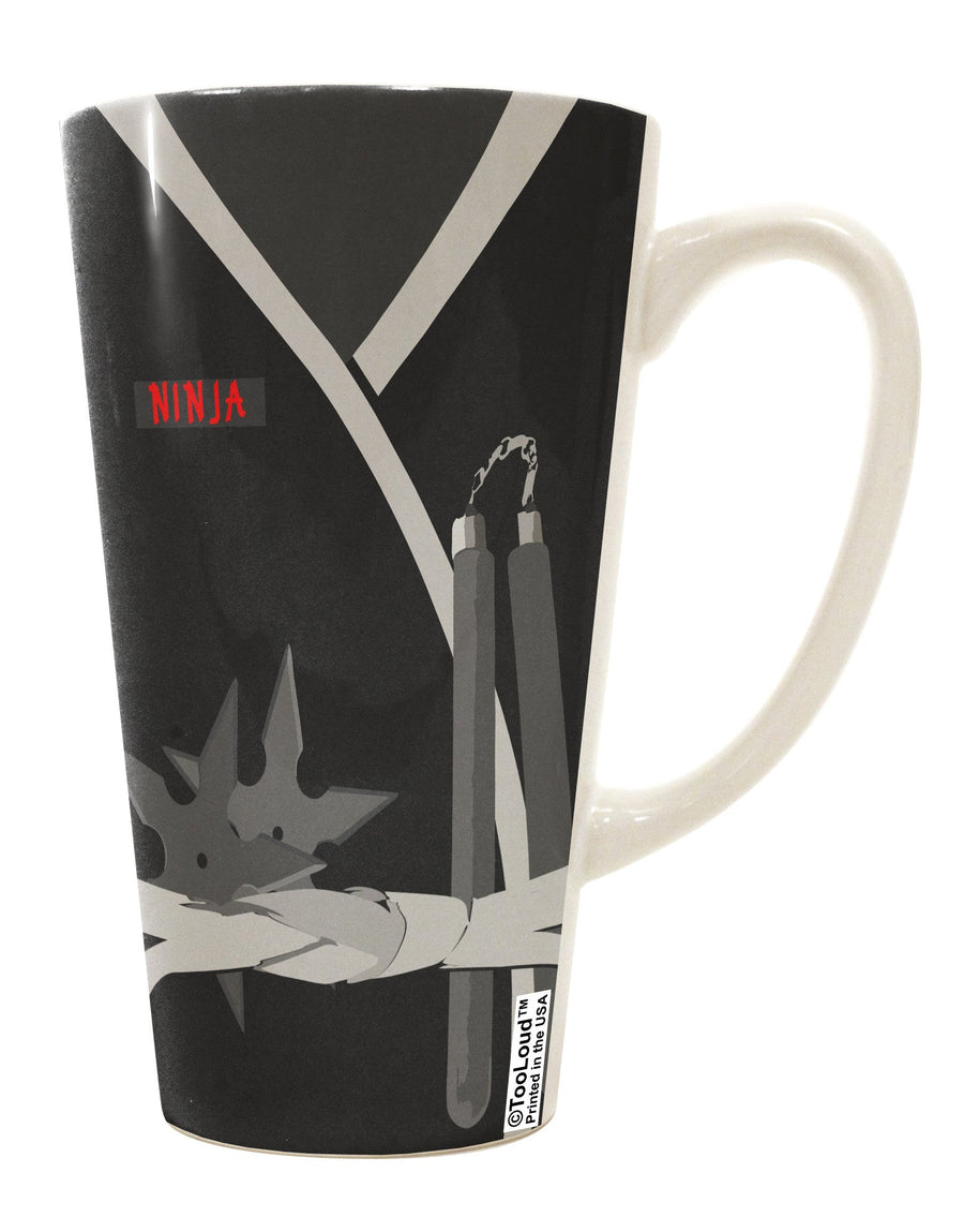 Conical Latte Coffee Mug with Ninja Black AOP Design - Perfect for Coffee Enthusiasts! - TooLoud-Conical Latte Mug-TooLoud-White-Davson Sales