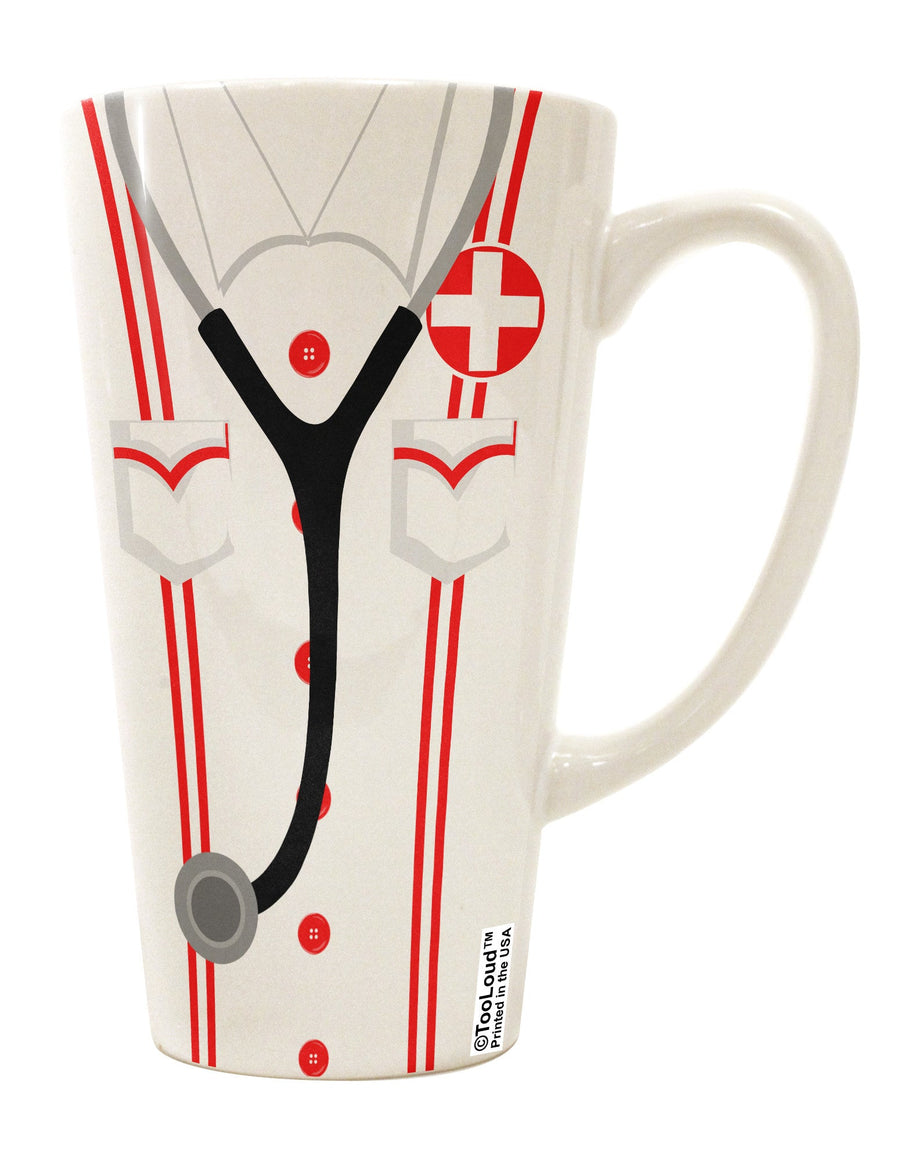 Conical Latte Coffee Mug with Nurse AOP Design - Perfect for Coffee Enthusiasts! - TooLoud-Conical Latte Mug-TooLoud-White-Davson Sales