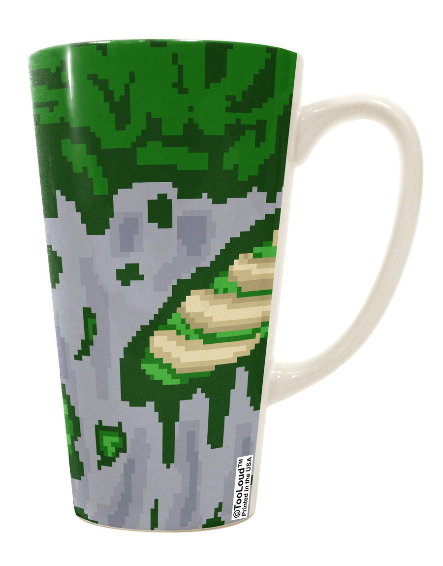 Conical Latte Coffee Mug with Pixel Zombie Costume Green All Over Print - TooLoud-Conical Latte Mug-TooLoud-White-Davson Sales