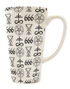 Conical Latte Coffee Mug with Striking Satanic Symbols - TooLoud