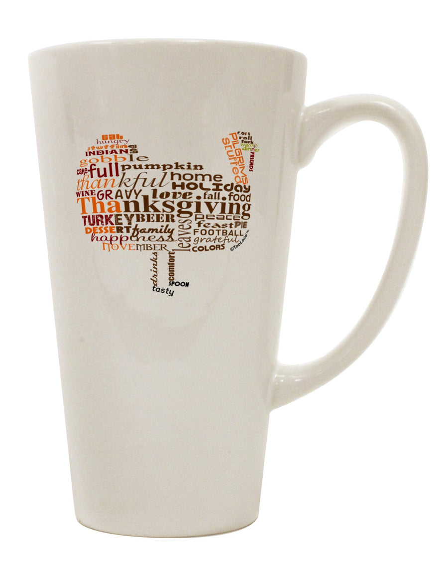 Conical Latte Coffee Mug with Turkey Typography - TooLoud-Conical Latte Mug-TooLoud-White-Davson Sales