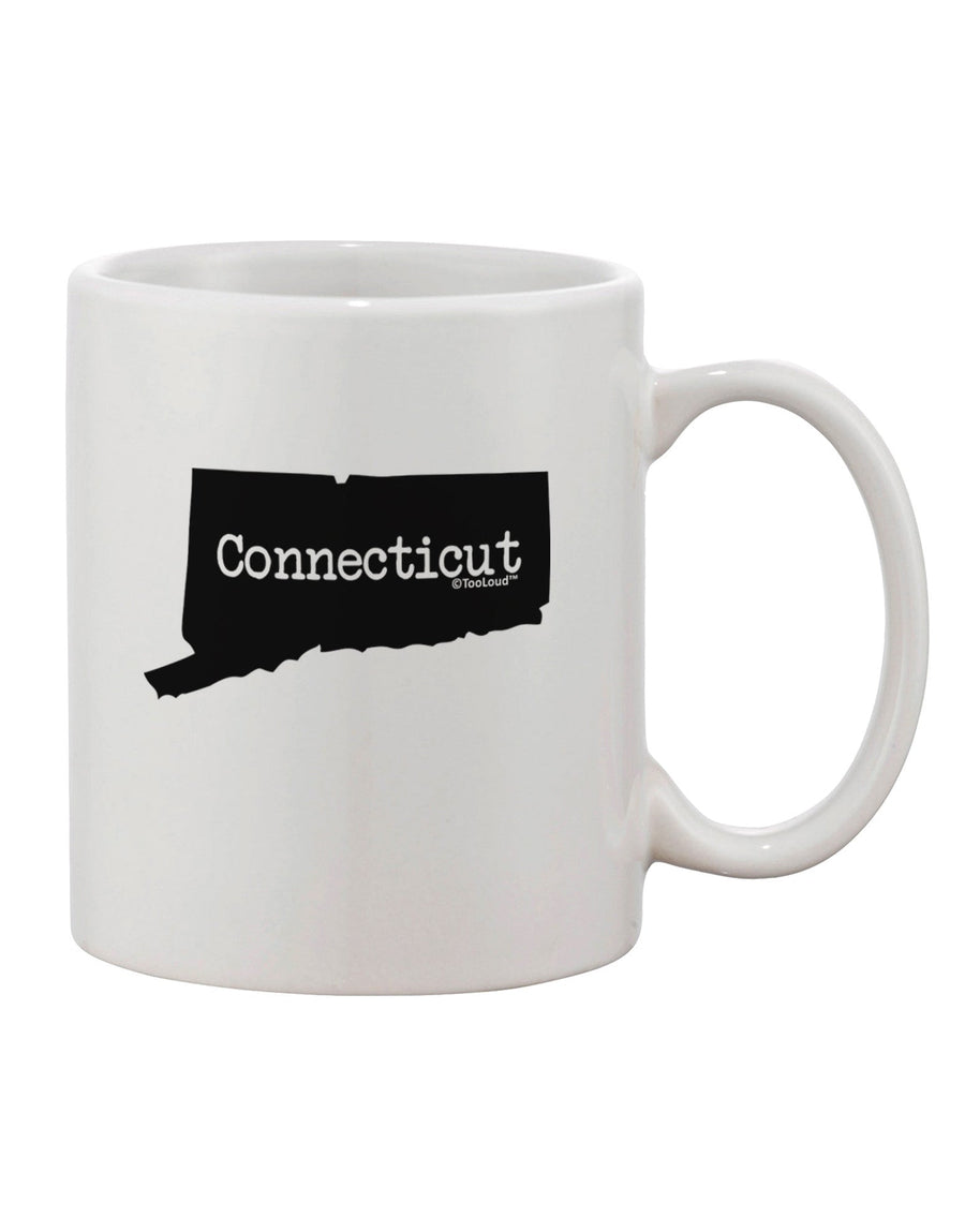 Connecticut State Shape Printed 11 oz Coffee Mug - Exquisite Drinkware TooLoud-11 OZ Coffee Mug-TooLoud-White-Davson Sales