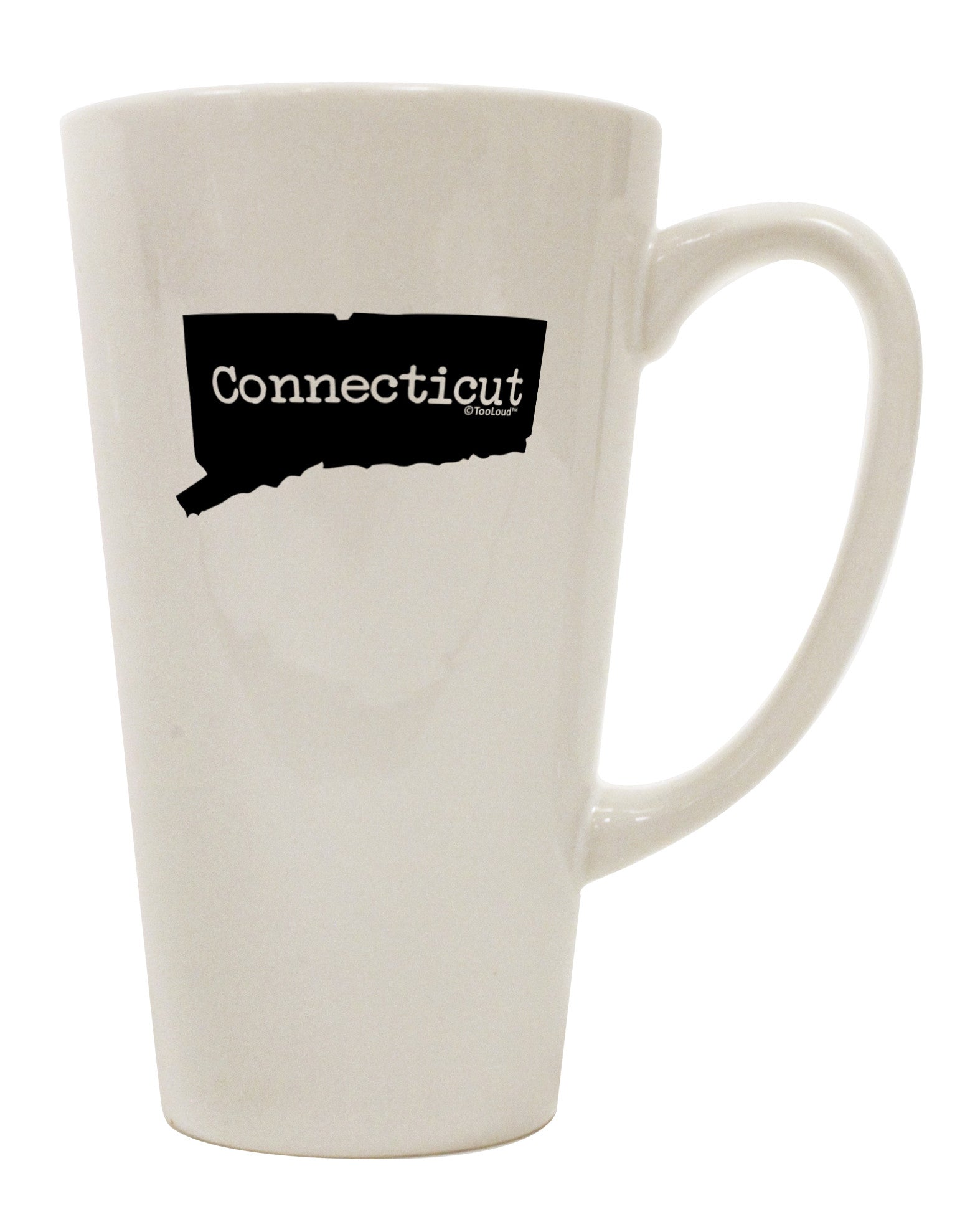 Connecticut State Shaped 16 oz Conical Latte Coffee Mug - TooLoud-Conical Latte Mug-TooLoud-White-Davson Sales