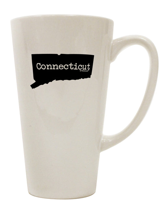 Connecticut State Shaped 16 oz Conical Latte Coffee Mug - TooLoud-Conical Latte Mug-TooLoud-White-Davson Sales