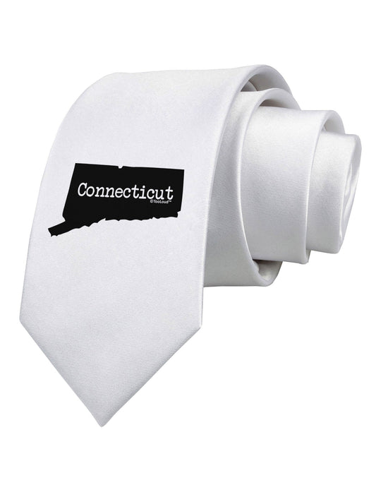 Connecticut - United States Shape Printed White Necktie by TooLoud