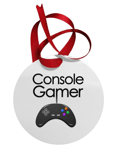 Console Gamer Circular Metal Ornament by TooLoud-Ornament-TooLoud-White-Davson Sales