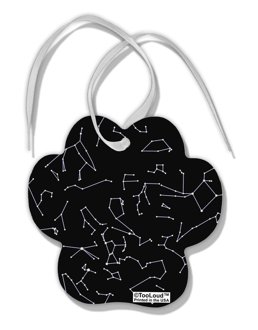 Constellations Black All Over Paw Print Shaped Ornament All Over Print-Ornament-TooLoud-White-Davson Sales